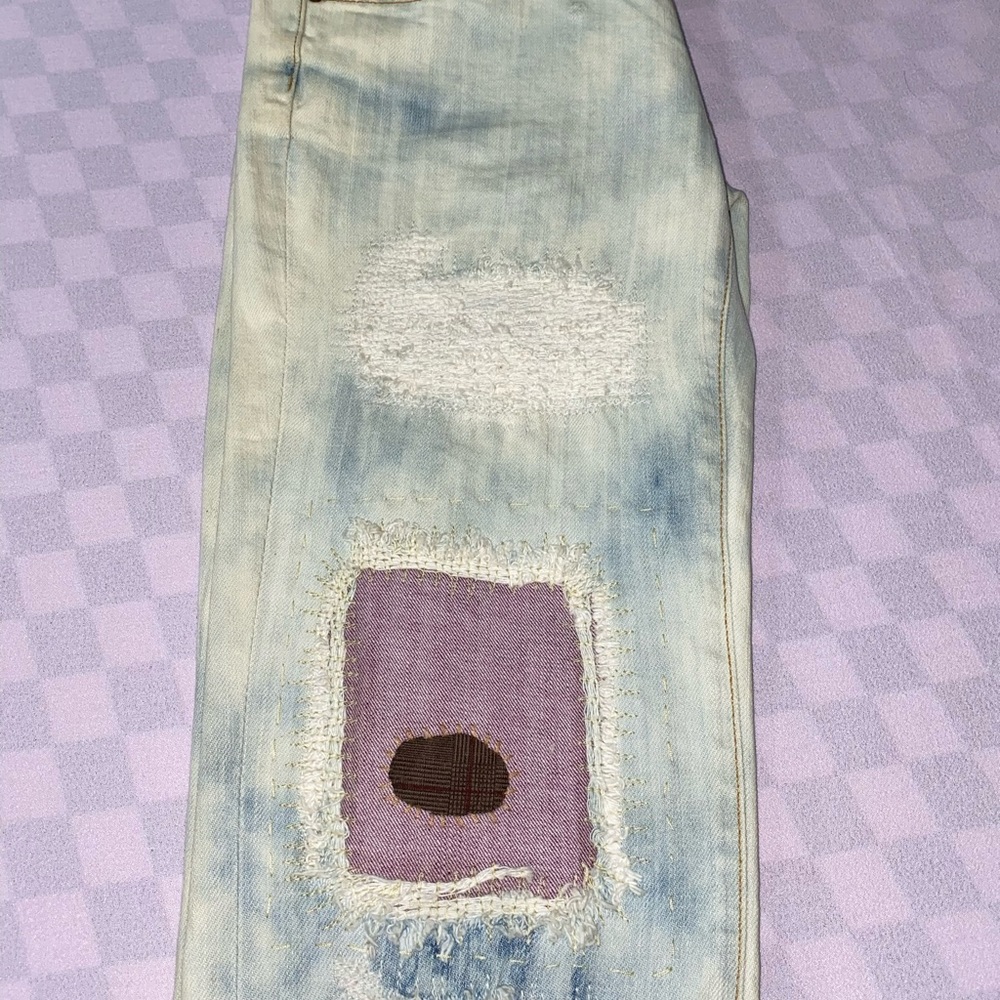 7 for all Mankind Ripped Jeans Ripped Patch Look - Picture 5 of 9